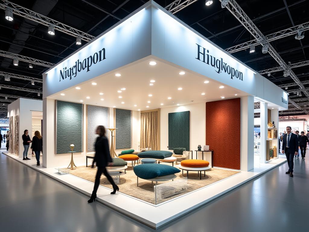 Textile showroom at trade exhibition Swiss Design Days with professional booth display